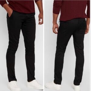 NEW Bruun & Stengade Flash Slim Fit Black Trouser Chino Pants 30W x 32L
